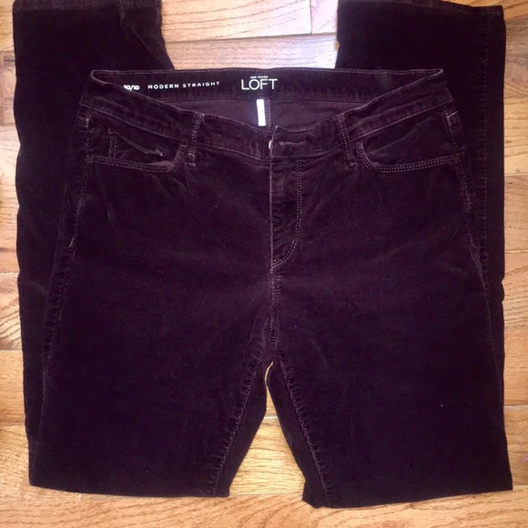 |Ann Taylor| Burgundy Wine Straight Corduroy Cords - Picture 2 of 5